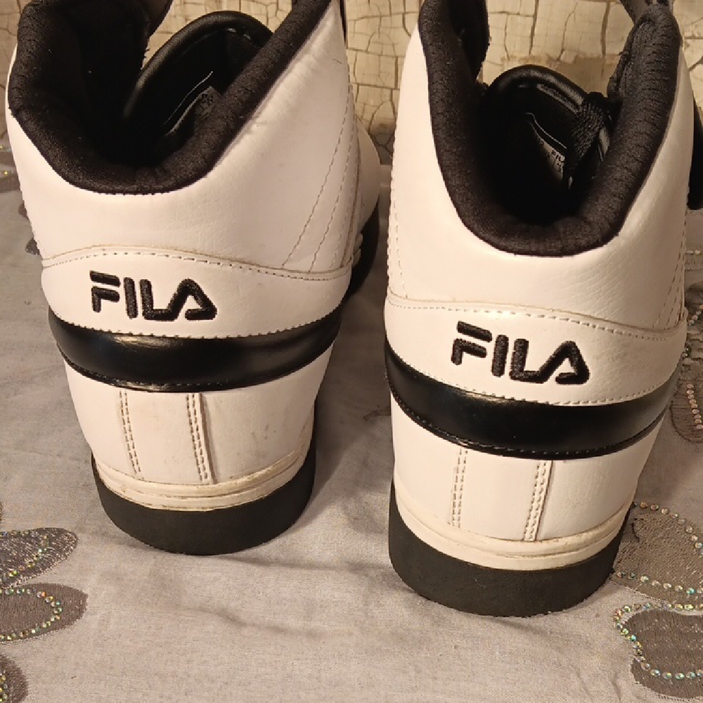 Fila Black and White High-Top Sneakers - Picture 5 of 12